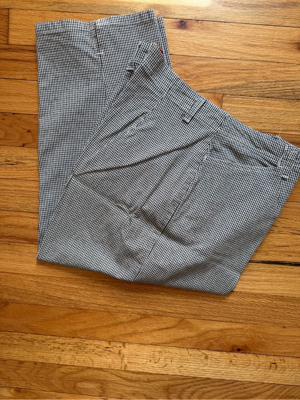 Classic Black & White Micro-Check Dress Pants